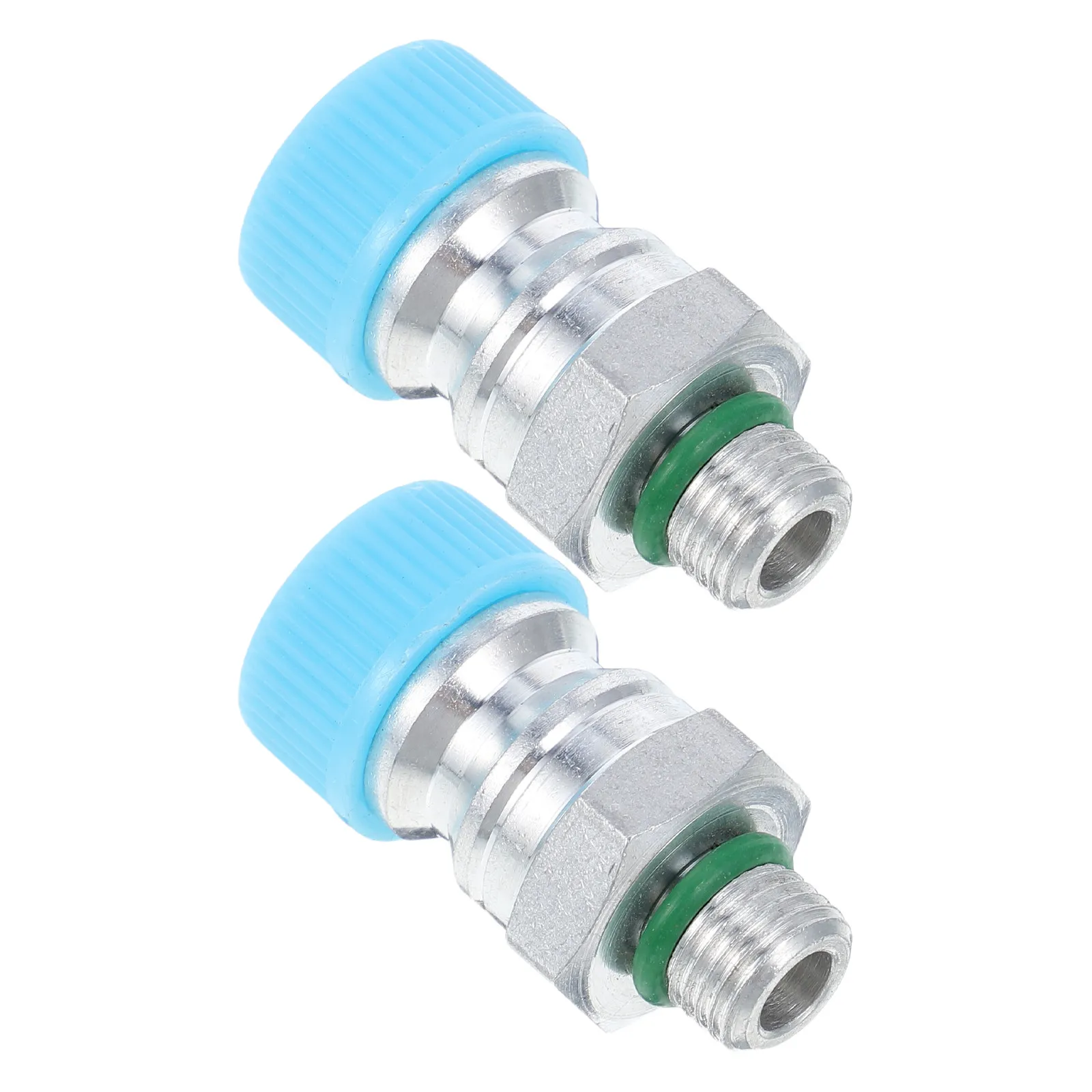 2Pcs Automotive Air Conditioning Valve Core Aluminum Quick Release High Pressure Charging Valve Cooling Kit