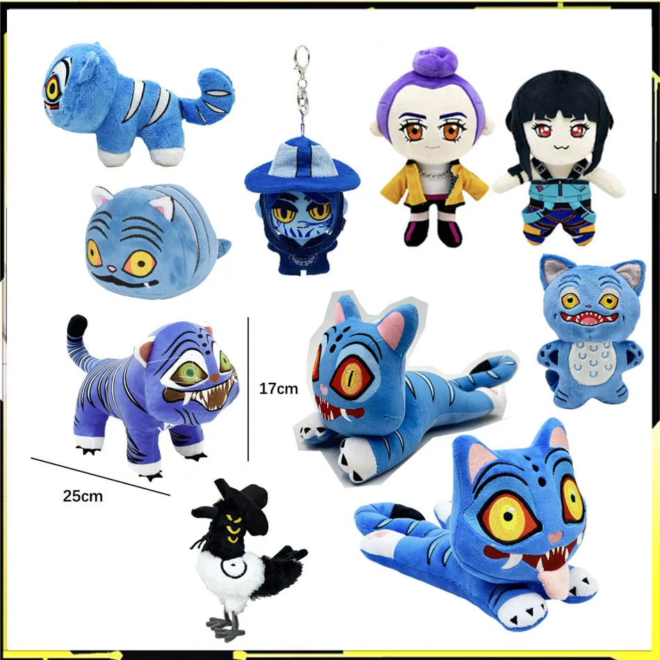 

*2025 Anime Kpop Demons Hunters Plush Cute Purple Tiger Black Hat Magpie With 3 Eyes Monster Hunt Girl Group Doll For Fans Gifts