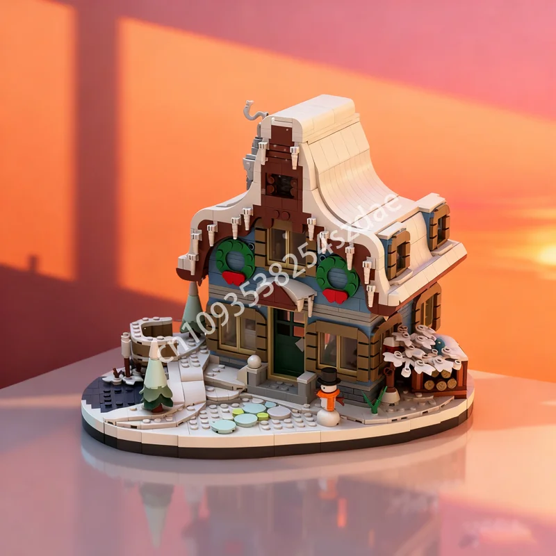 

1812pcs MOC Winter House Seasonal Christmased Model Building Blocks Architecture DIY Toys Creative Christmas Gift Brick Kids
