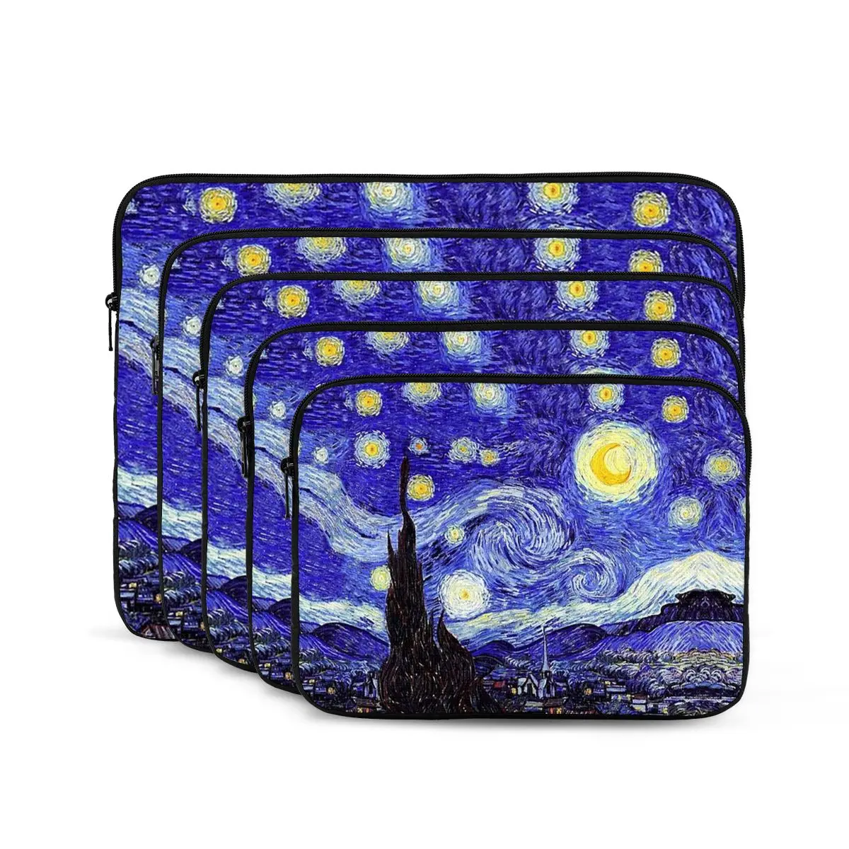 A Starry Night Van Gogh Mountain Inspiration Notebook Laptop Bag 10 12 13 15 17 Inch Notebook Bag Tablet Shockproof Case Bag