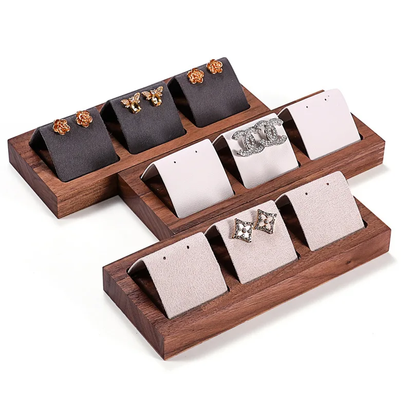 

Стойка для ювелирных изделий из орехового дерева, ретро, простой стиль, серьги-гвоздики, стеллаж для ювелирных изделий, золотые, серебряные серьги, реквизит для демонстрации