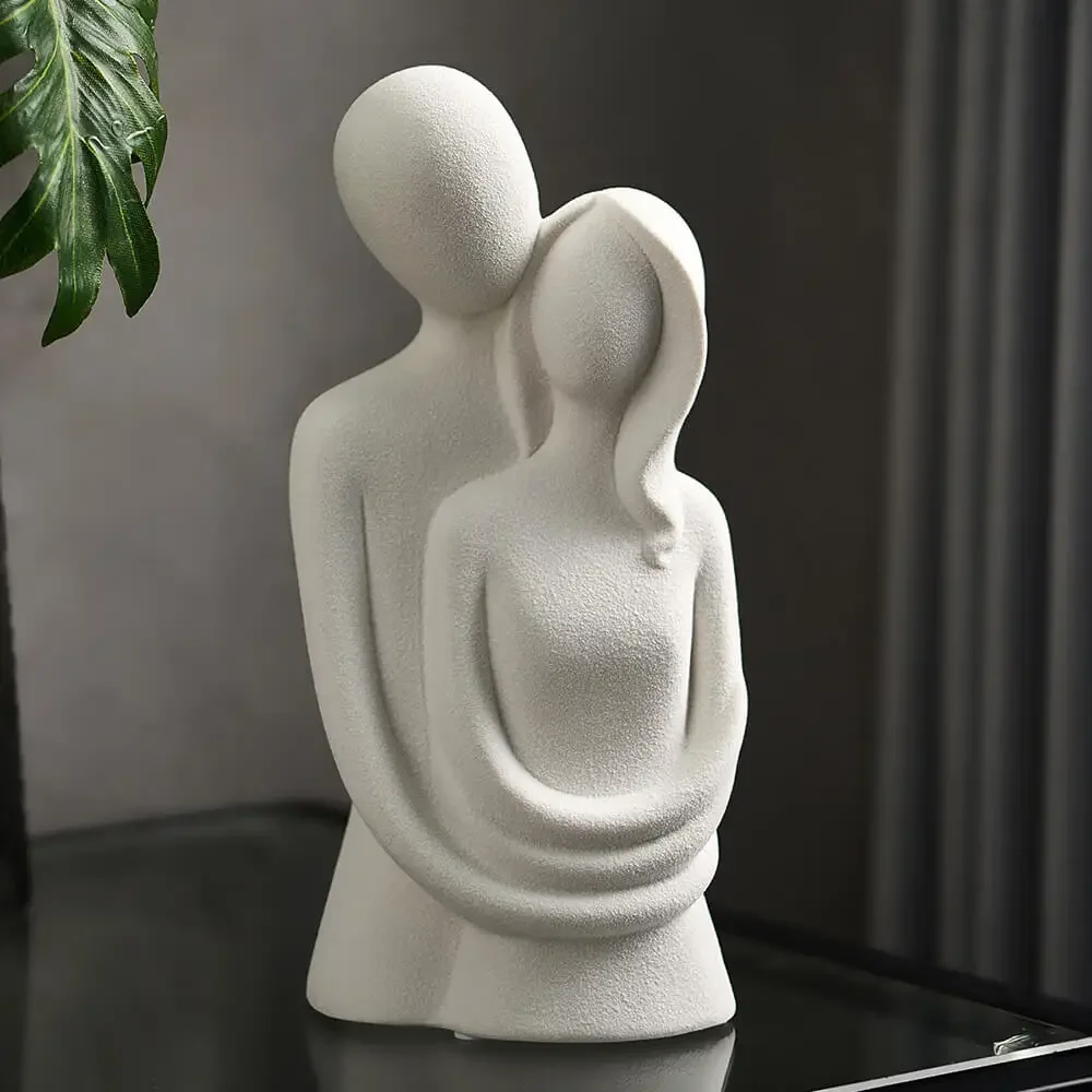 

Abstract Couple Statue Decorative Sculpture Modern Home Decoration Ceramic Figure Figurines lovers Living room table ornaments