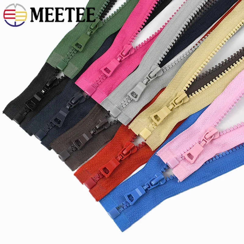 5Pcs Meetee 5# Resin Zippers 15-25cm Close-End 30-80cm Open-End Zips for Sewing Purse Bag Zipper Clothes Replace Zip Accessories