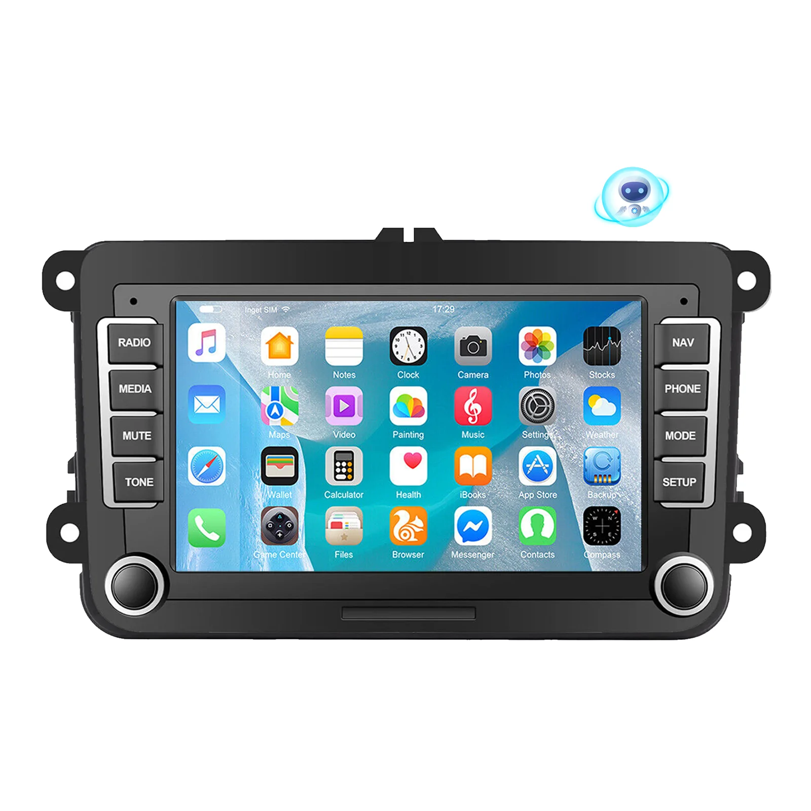 7-Zoll Android 14 64GB für VW Golf 5 6 Passat Polo 6R Touran Tiguan Caddy EOS Jetta Seat Skoda Carplay Autoradio GPS NAV RDS FM BT SWC
