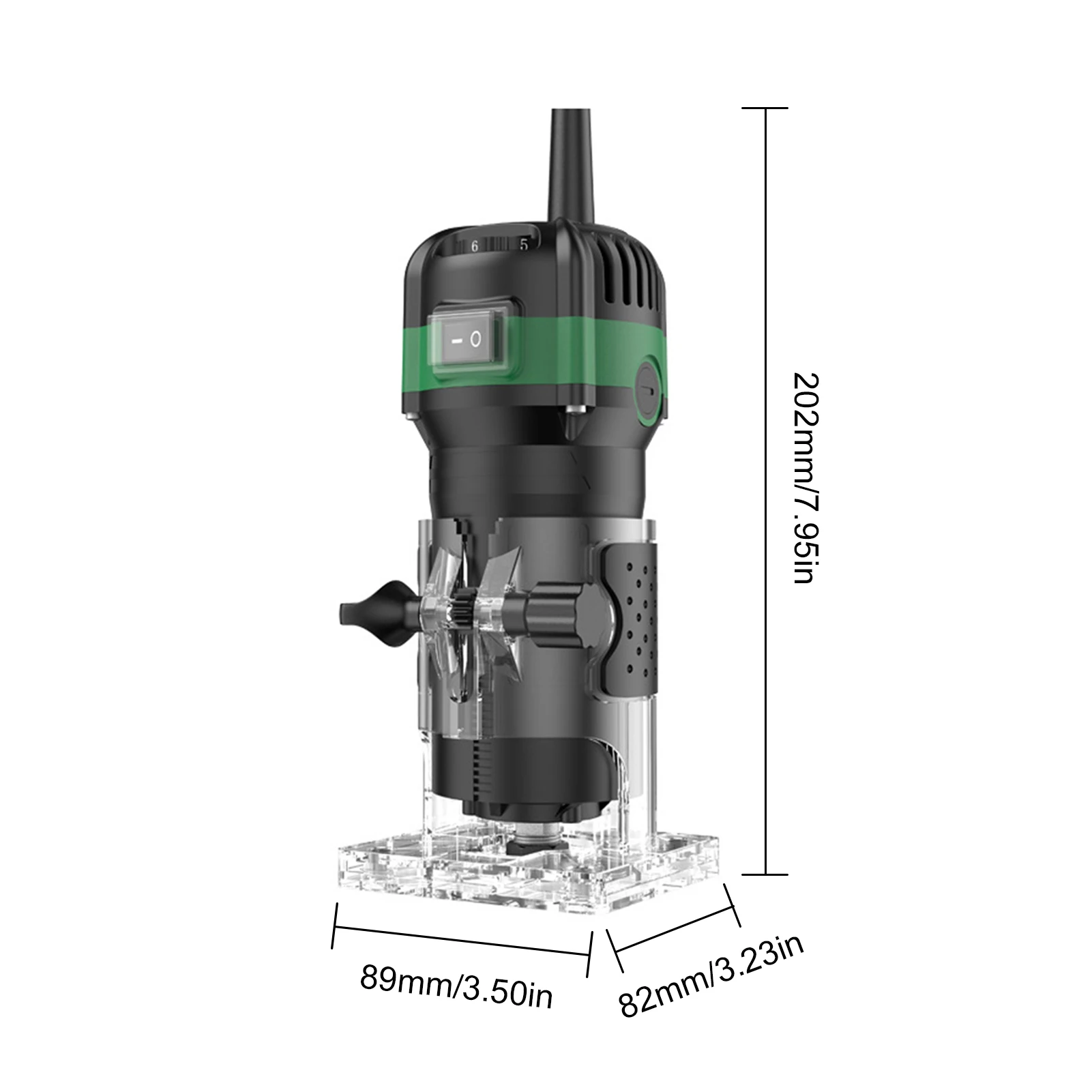 Router Tool 800W Compact Palm Wood Router Tool for Woodworking Electric Hand Trimmer Cutting Tool with 15Pcs 1/4in Router Bits