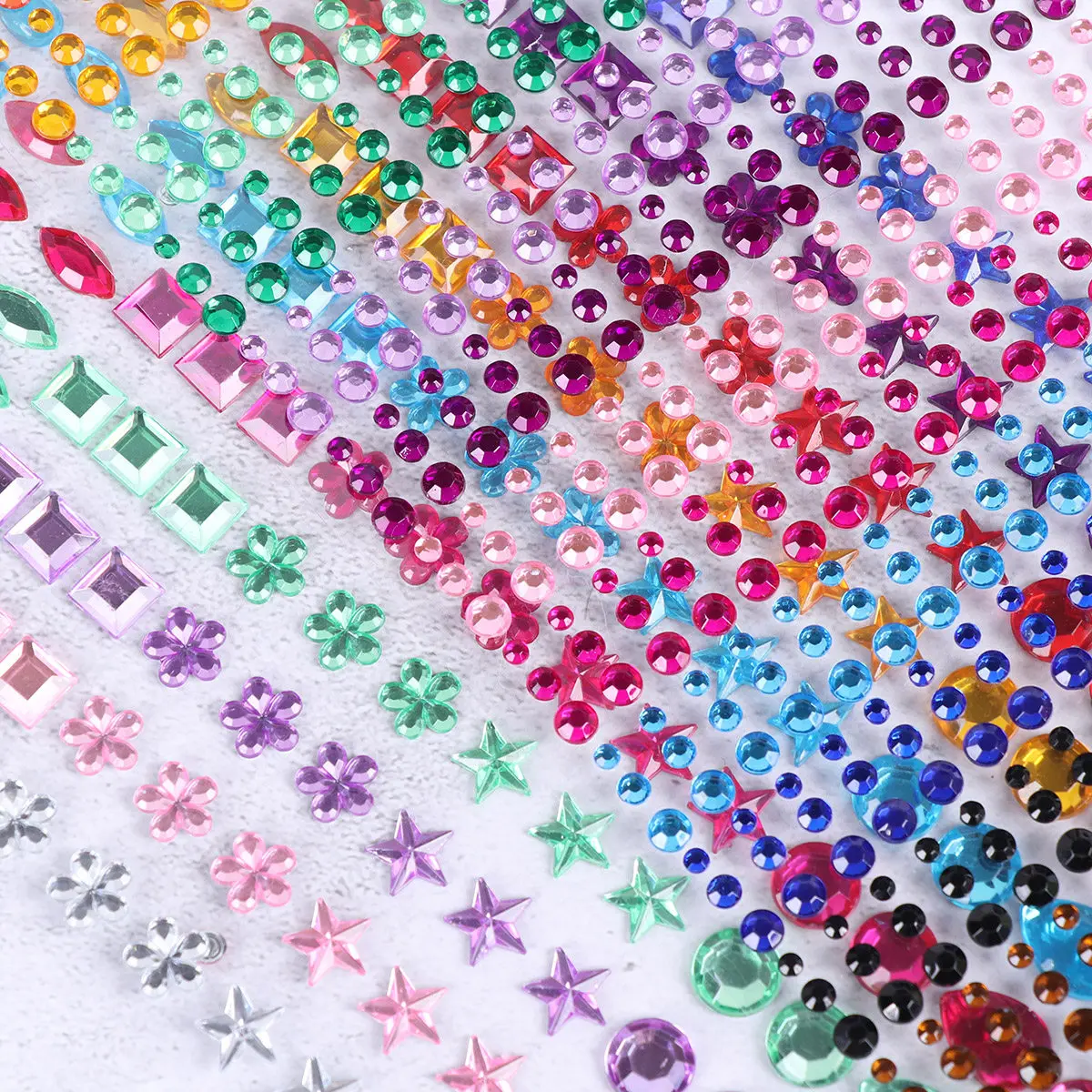 2Sheets Acrylic Diamond Stickers DIY Diamond Decals Crystal Beads Easy Peel Kid Crafts Scrapbook Calendar Decoration