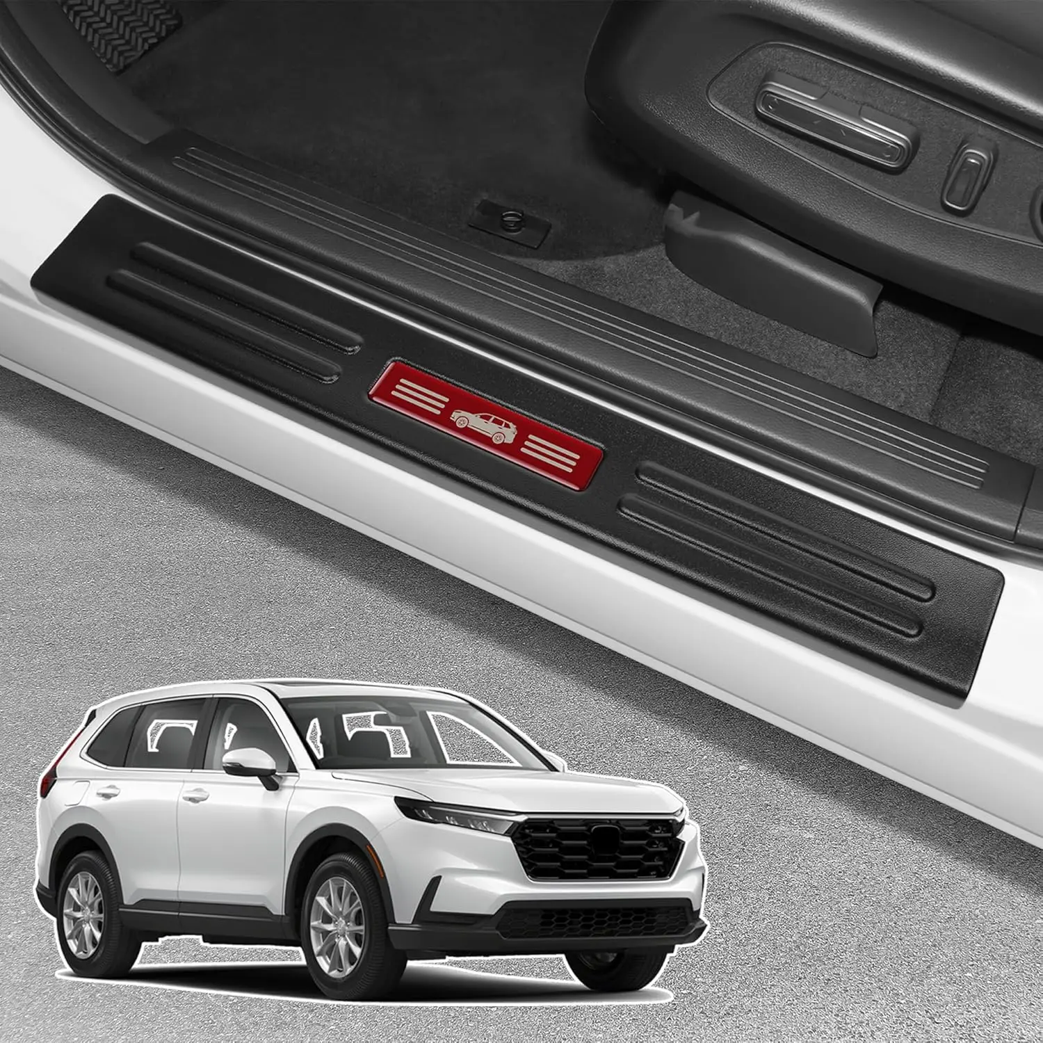 

Protector for Honda CRV 2026 -2023 Hybrid (Include HEV) Accessories Matte Black ABS Material Front and Rear Door Protection Red