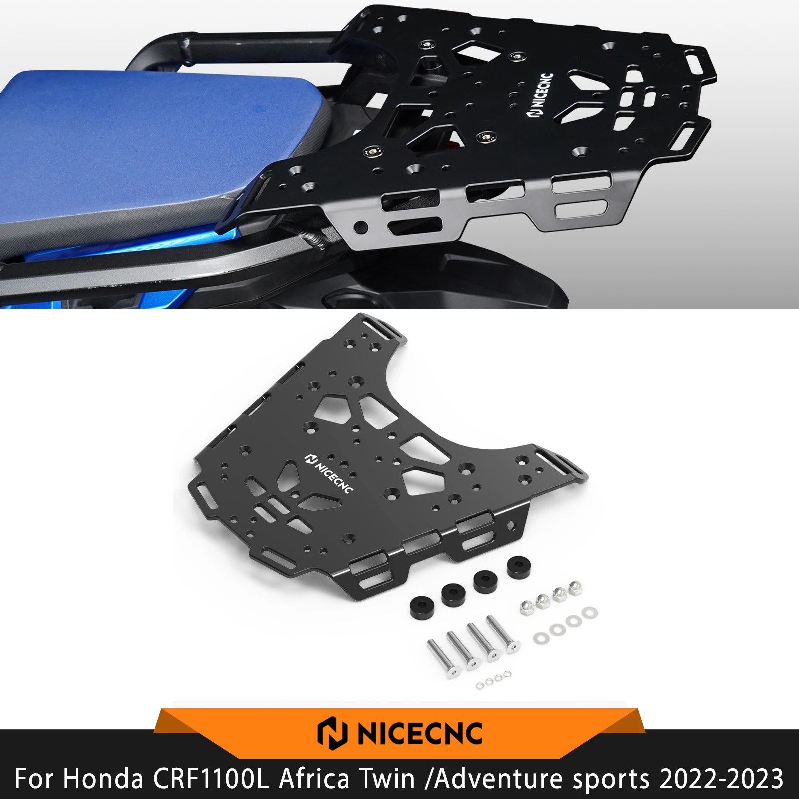 NICECNC For Honda CRF1100L Africa Twin 2022-2026 Rear Luggage Rack Kit Africa Twin CRF1100L Adventure Sports 81210-MKS-E20ZC