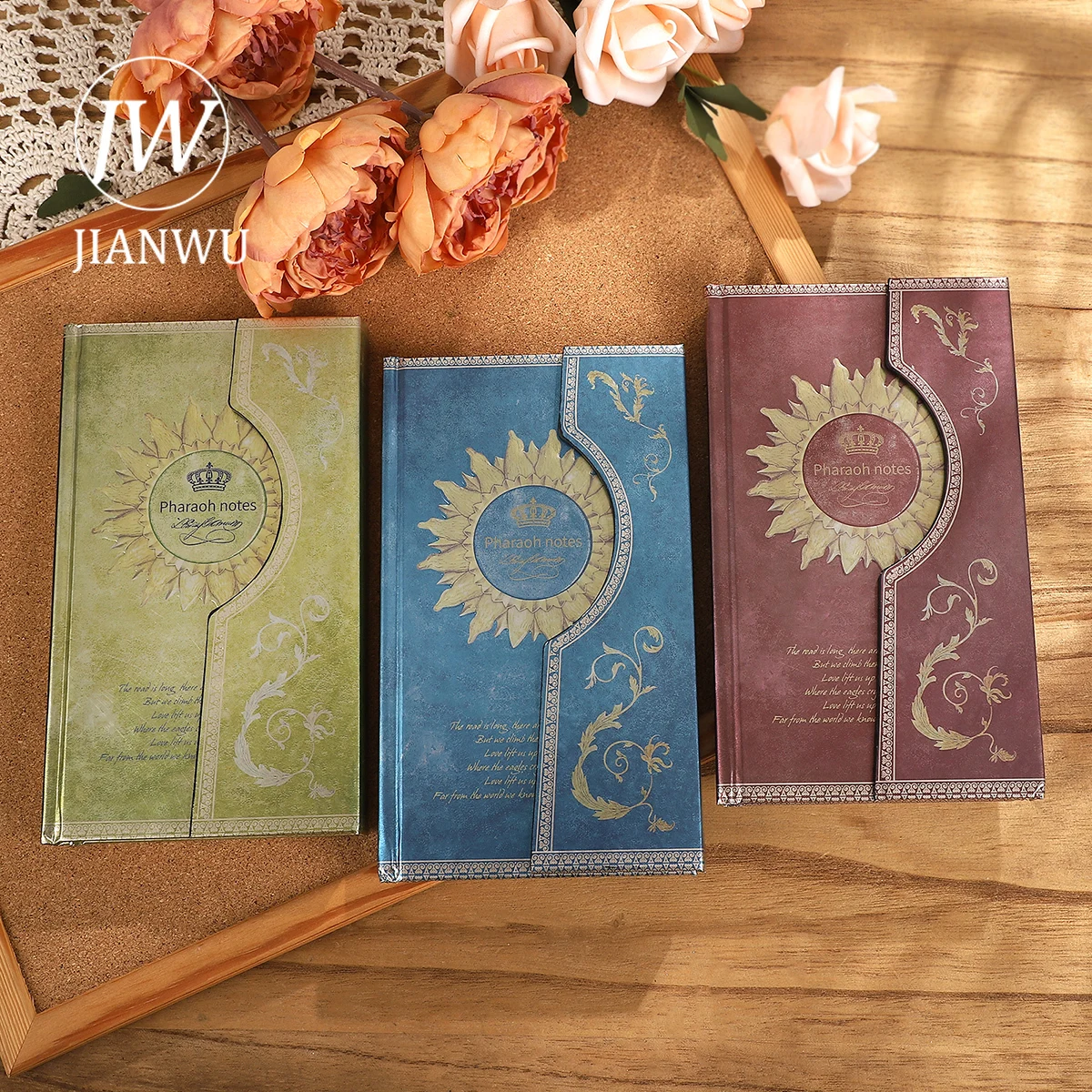 JIANWU Magic Note Series A6 Magnetic Claspvintage Sunflower Cover Coloring Page Notebook Creative Student Supplies Stationery