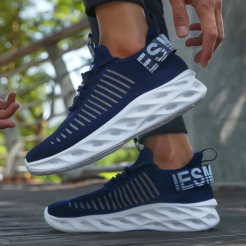 

2025 модные мужские кроссовки с дышащей сеткой, противоскользящие уличные кроссовки, легкая мужская вулканизированная обувь Tenis Para Hombre