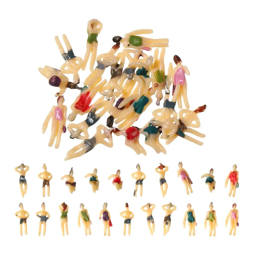 10pcs Different Poses Swimming People Swimming Figures Model Trains Beach Scenery Miniature 1:100/1:150/1:75/1:50 Scale