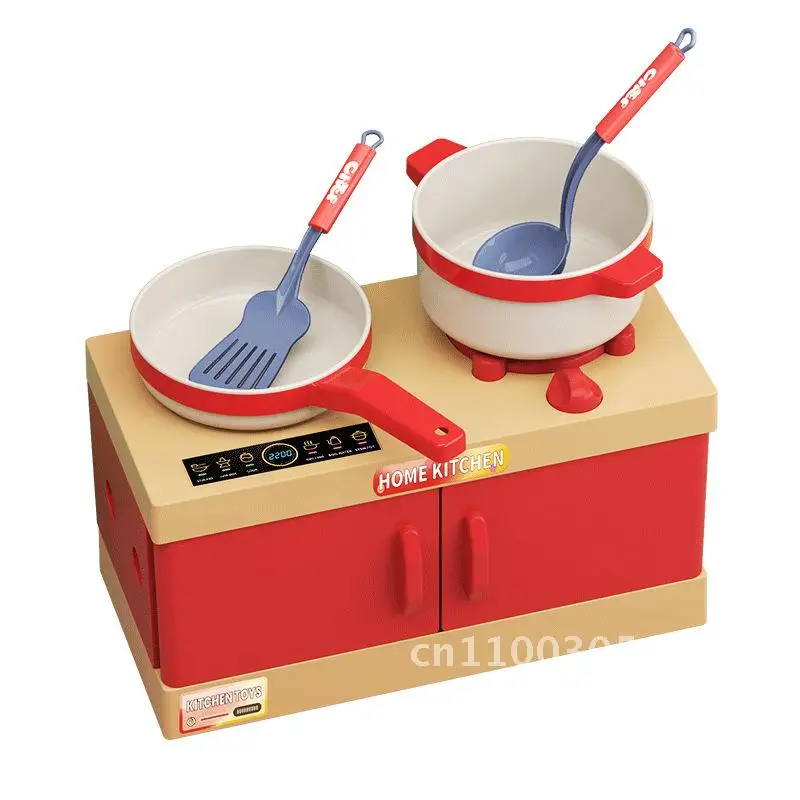 مجموعة ألعاب المطبخ المحاكاة للأطفال مع لعبة الطبخ التفاعلية للخضروات القابلة للقطع للأولاد والبنات