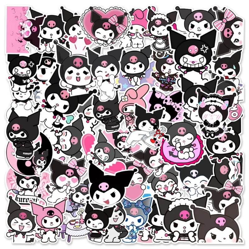 50/100 Sanrio Stickers Aesthetic Waterproof Anime Sticky Sticker Diary Pack Credit Card Sketchbook Stationery Children's Kawaii