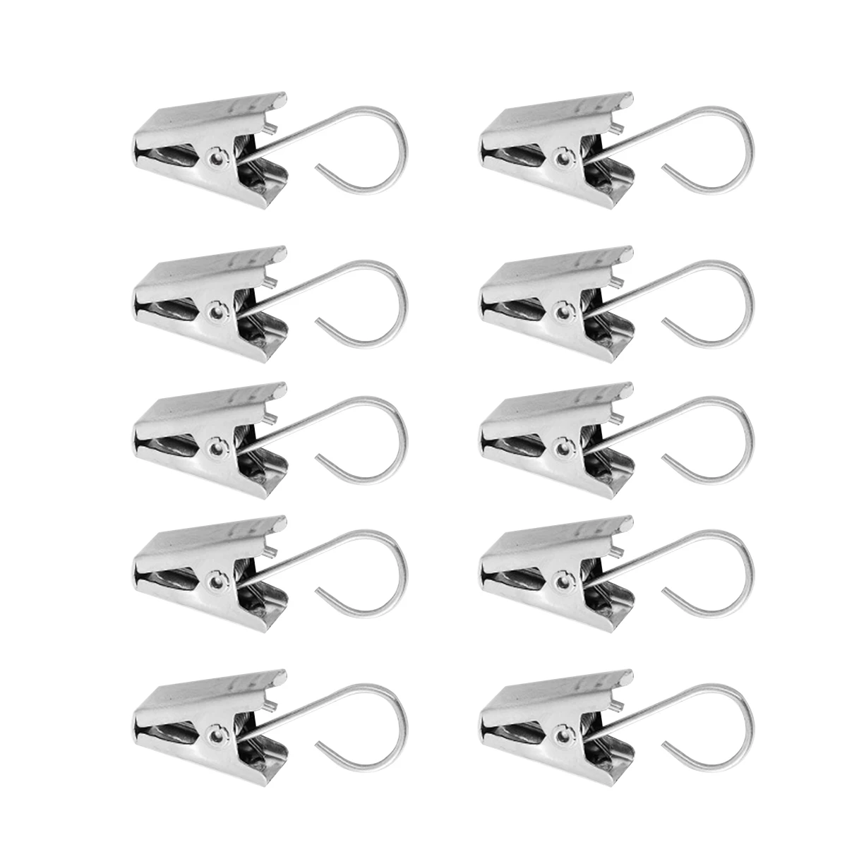 

30 pcs Stainless Steel Curtain Clips Heavy Duty Spring Tension Drapes Hooks Rustproof Plated Steel Home Decor Accessories