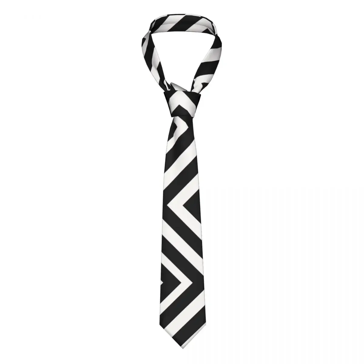 White Black Streak Tie For Men Women Necktie  Clothing Accessories