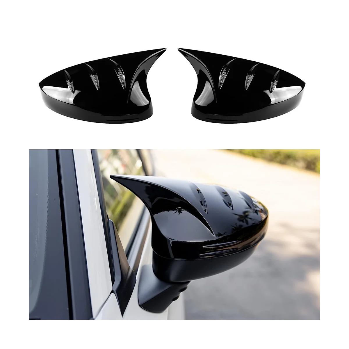 For Honda Civic 11Th Gen 2022 2023 Rearview Mirror Cover Horns Side Rear View Mirror Caps Trim - ABS