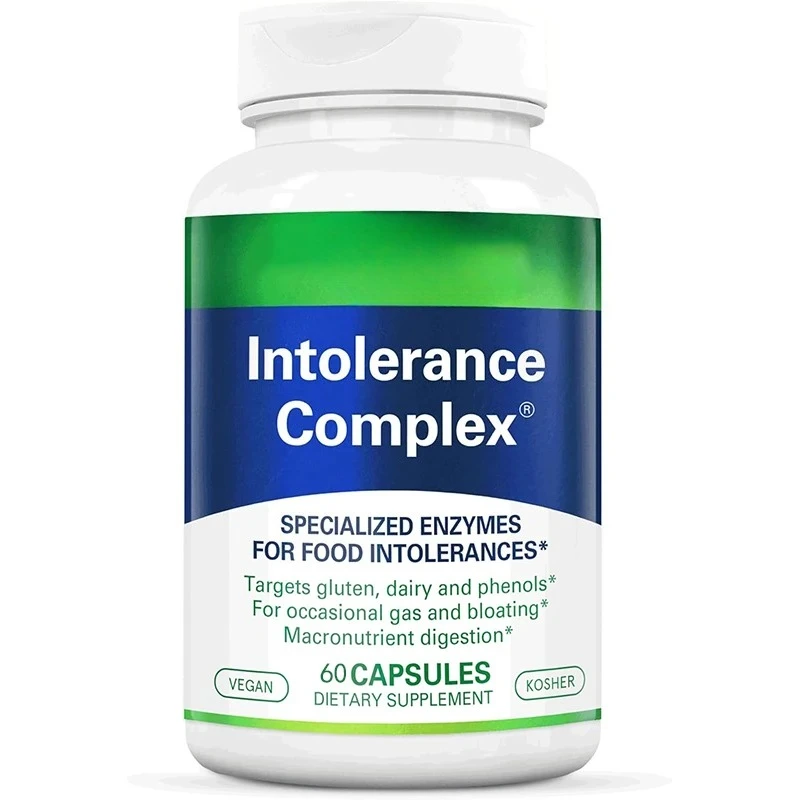 

Intolerant complex, 60 capsules support common digestive sensitive gluten, casein, and complex carbohydrates