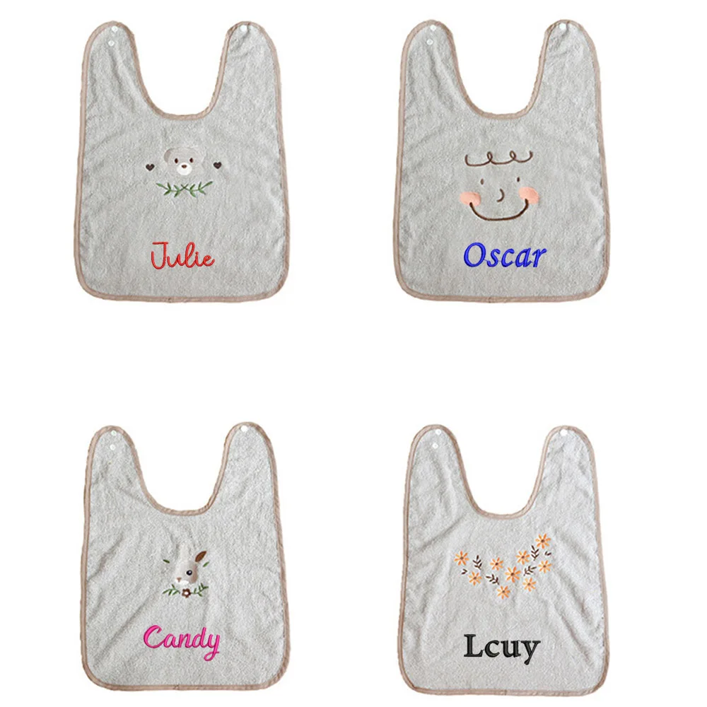 

Personalized Name Children's Face Washing Bib Multifunctional Towel for 1-3 Years Old Kids Embroidered Name Baby Shower Gifts