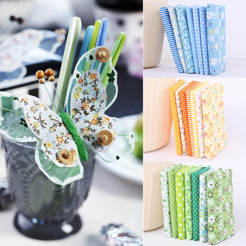 7Pcs Colorful Floral Printed Cotton Sewing Fabric DIY Handicraft Quilting Fabric Patchwork Handmade Needlework Cloth Materials