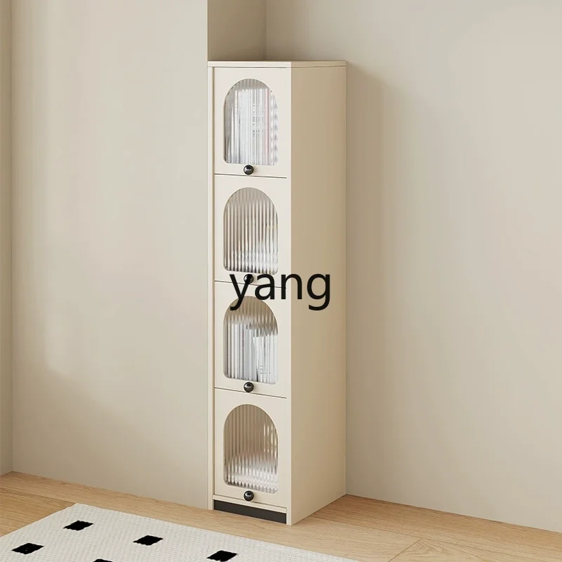 LMMdust-proof crevice bookcase, extremely narrow household corner storage, modern simple storage, flip door display cabinet