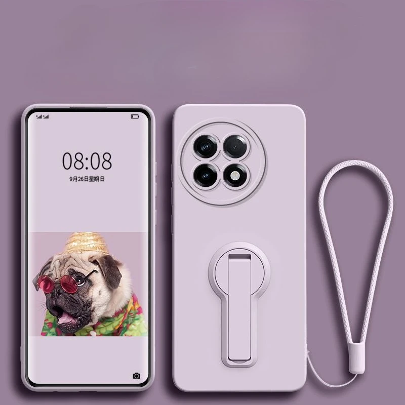 

Чехол-держатель с невидимым кронштейном-подставкой для OnePlus 13 12 11, мягкий силиконовый чехол из жидкого силикона для 1 + 13R 12R 11R, задняя крышка Funda