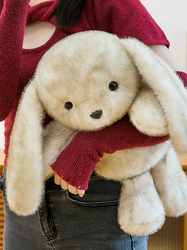 

Мягкая игрушка-кролик Дир с длинными ушами, плюшевая кукла, подарок на день рождения для девочек, маленький успокаивающий кролик-кукла, тканевые художественные игрушки, размер для взрослых