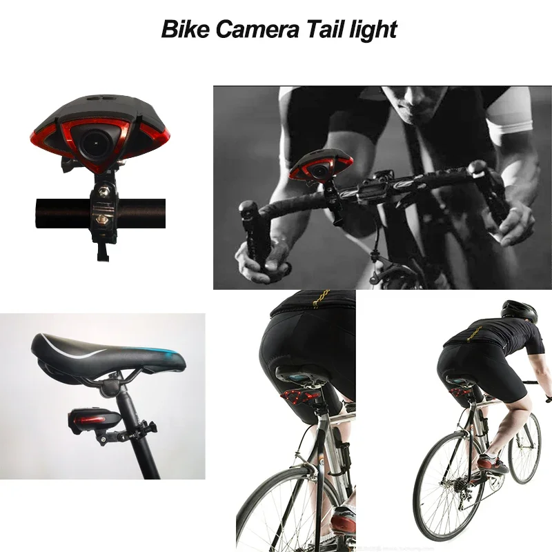 WiFi Bike safety camera with FHD1080P night vision and compatible with Go pro mount and 3000mah li polymer battery