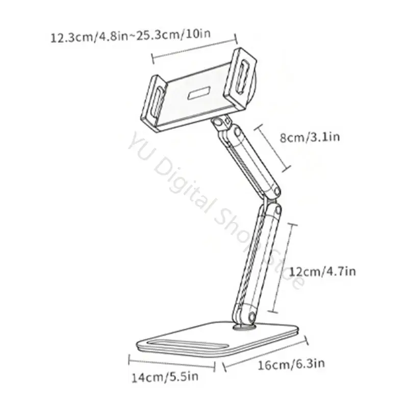 96BA Hochleistungs-Tablet-Klemmhalter mit 360-Grad-Drehbasis, vierachsige Anpassung für verschiedene elektronische Geräte – Detail 6