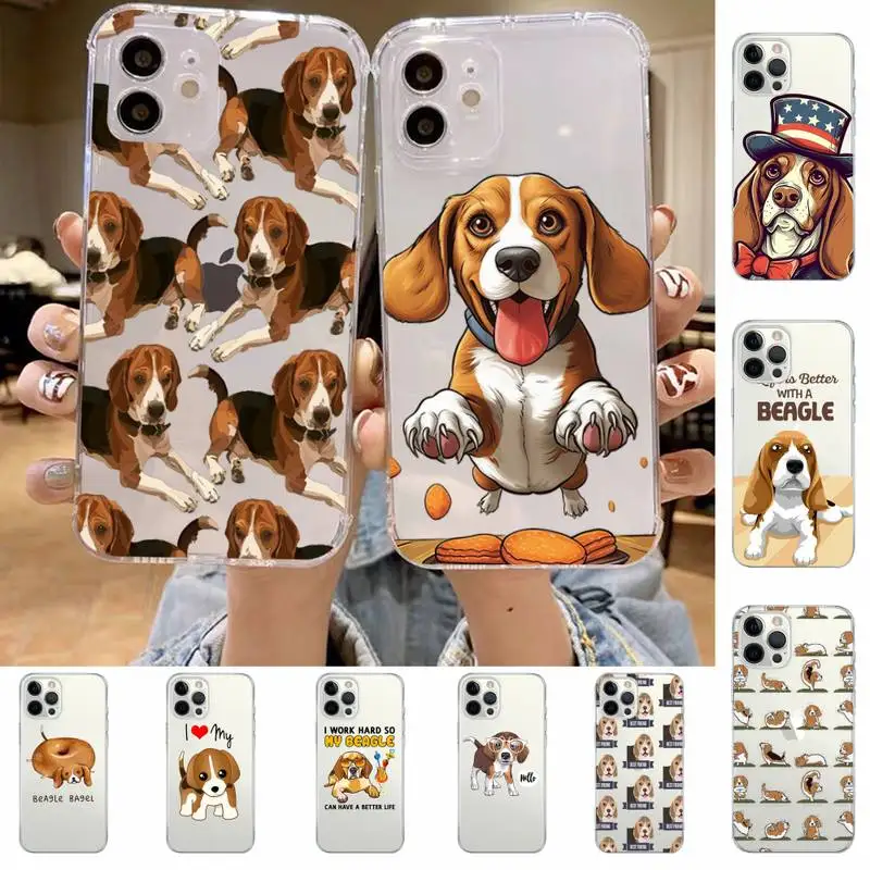 Чехол Beagle Dog Для iPhone 11 12 13 14 Mini Pro Max XR X XS, прозрачный чехол из ТПУ для 8 7 6 Plus SE 2020