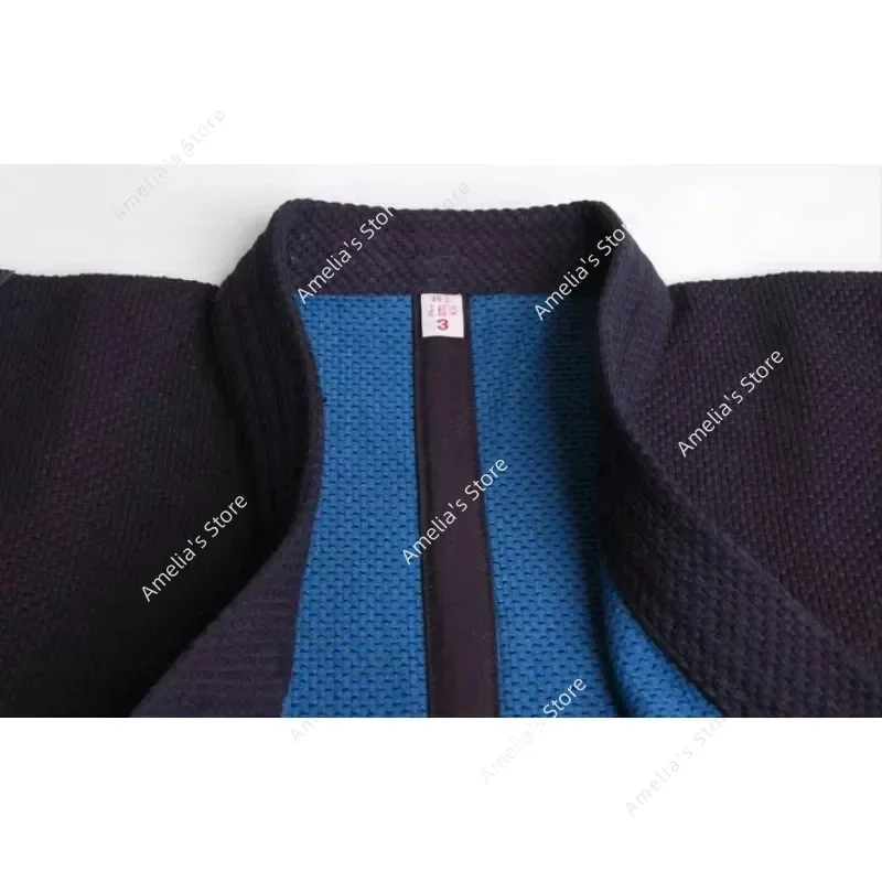 ملابس علوية عالية الجودة من Kendo 100% قطن طبيعي أزرق صبغ كيندو كيمونو ياباني على الطراز Aikido Iaido Gi أزياء فنون الدفاع عن النفس Kendogi #4