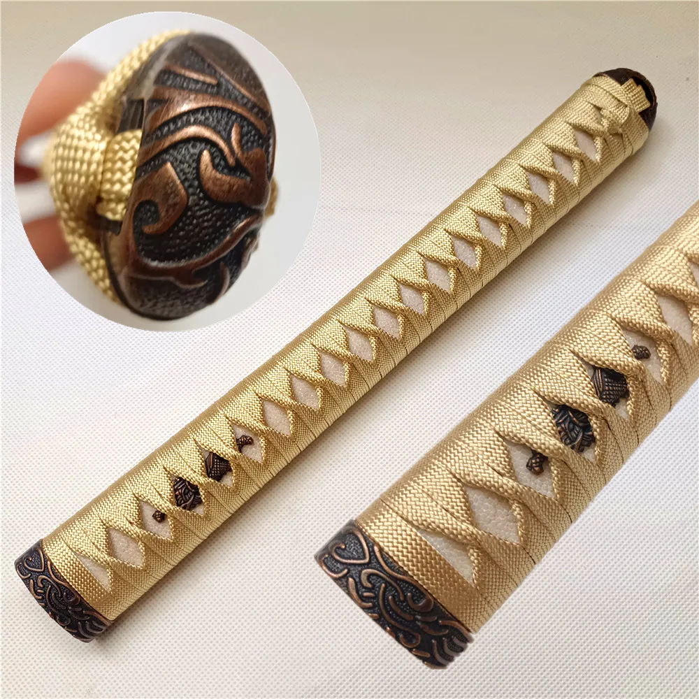 High Quality 30cm Handle Tsuka For Japanese Sword Katana Real Stingray Skin Rayskin & High-grade Fuchi Kashira