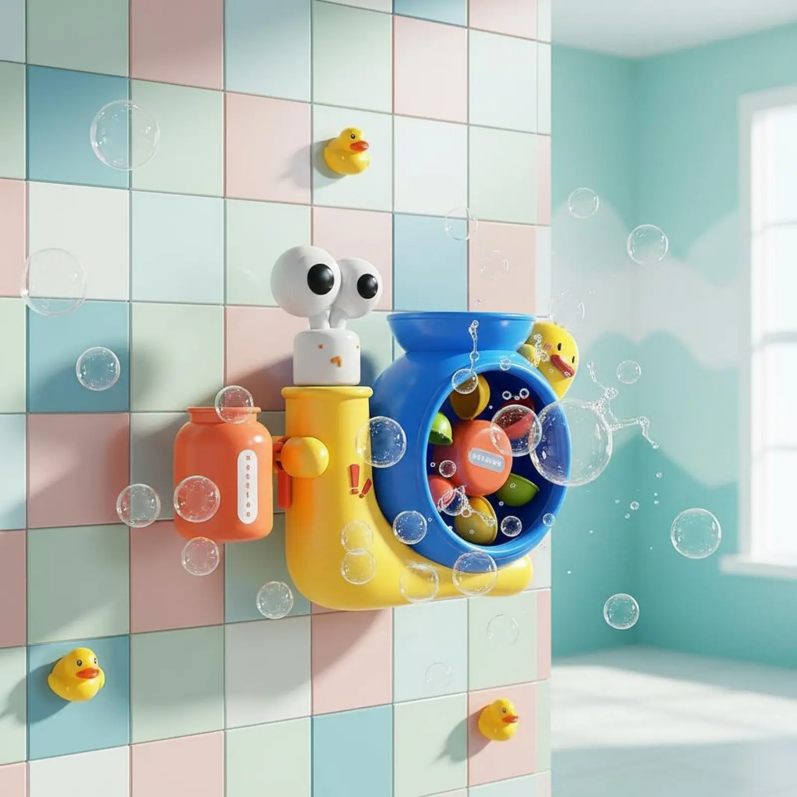 Snail Water Wheel Toy Colorful Rotating Bath Toy for Young Children, Bathroom, Bathtub