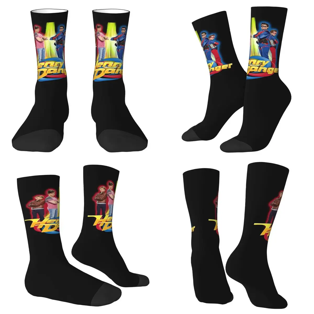 

Henry Danger Secret Identities Socks Harajuku High Quality Stockings All Season Long Socks Accessories for Unisex Christmas Gift