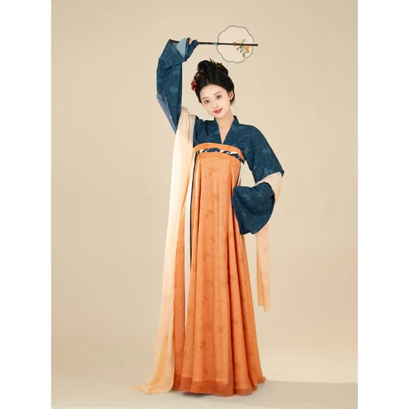 

Tang Dynasty Elegant Cosplay Hanfu Dress 2 Piece Suit Chinese Traditional Dress Female 2023 Autumn Restoration Ancient Costumes