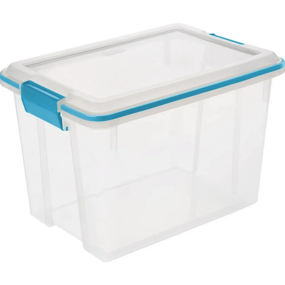 20-Liter-Dichtungsbox, wetterbeständiger, transparenter Vorratsbehälter mit Deckel, blau