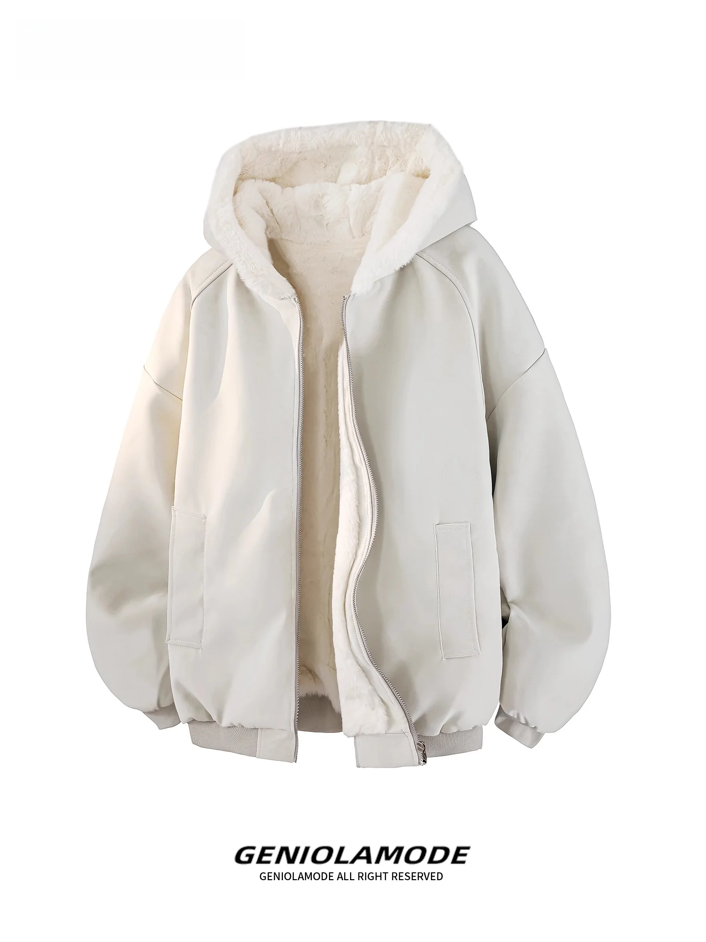 

Genio Lamode American Sle Thiened с кроличьим меховым воротником, джет, хлопковое стеганое пальто для мужчин, осенне-зимняя теплая повседневная одежда