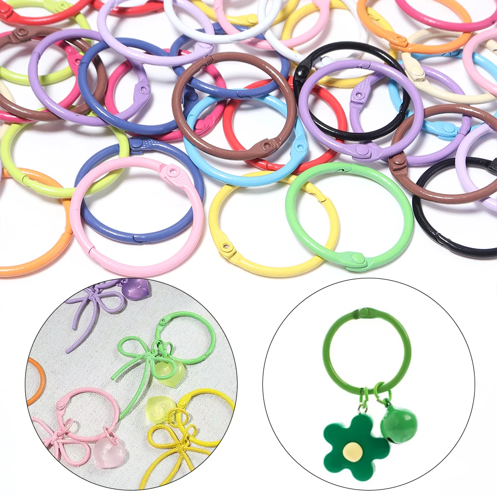 10 Stück 30mm Bunte Metall-O-Ring-Verschlüsse Schlüsselanhänger Öffnbarer Runder Karabiner Schlüsselanhänger-Clips Haken Hundekette DIY Schlüsselanhänger-Zubehör – Detail 2
