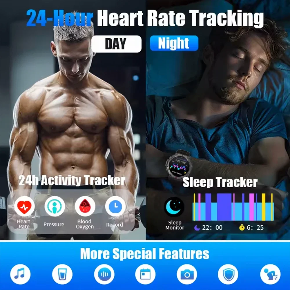 T-Rex 3 Built-in Dual-band GPS Smart Watch Men Smartwatch Compass Altimeter Barometric 5ATM IP69K Waterproof AMOLED HD Watches