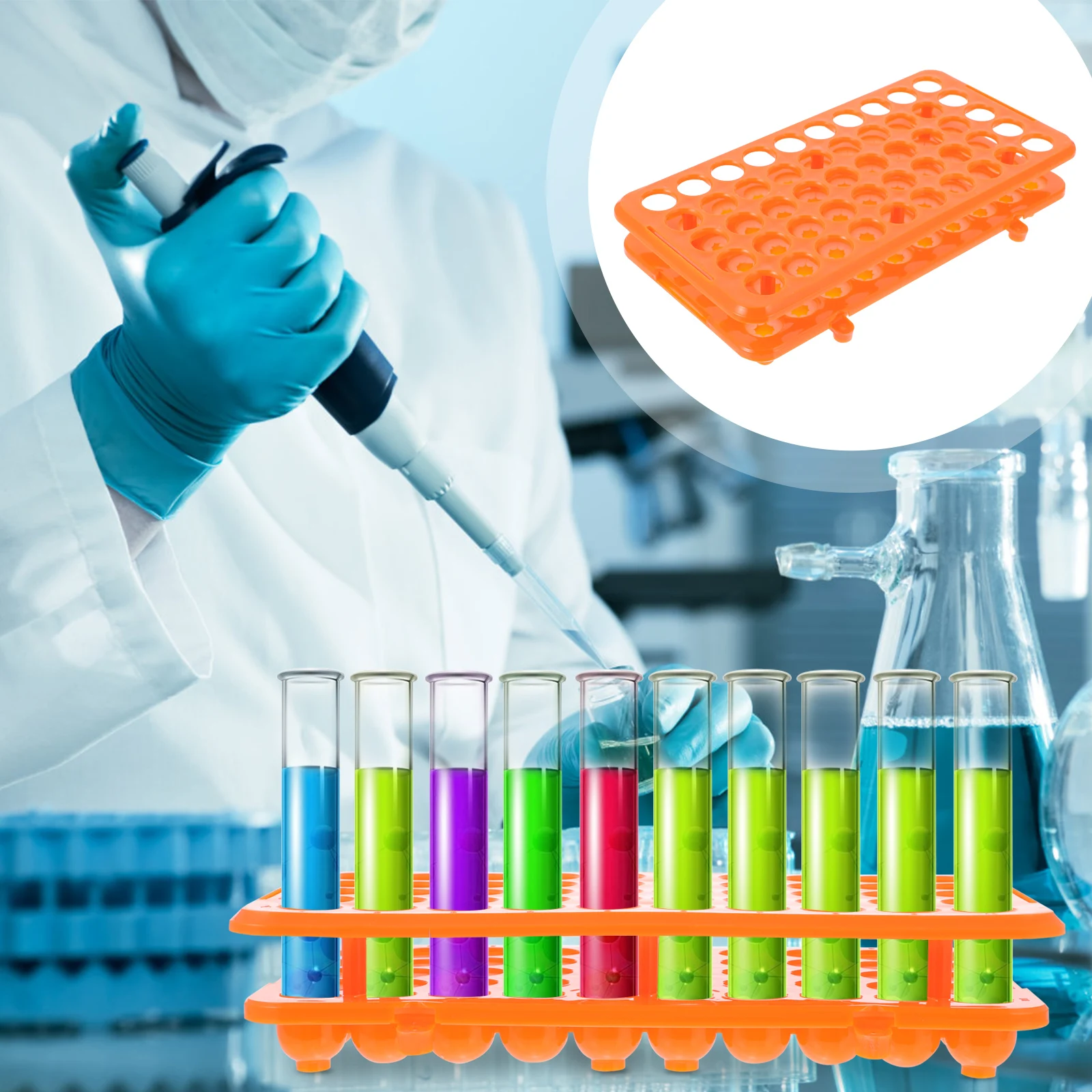 

50 Holes Plastic Test Tube Rack Light Stand Holder for 15ml Tubes Gumballs Candy Storage Rack ganizer Scientific