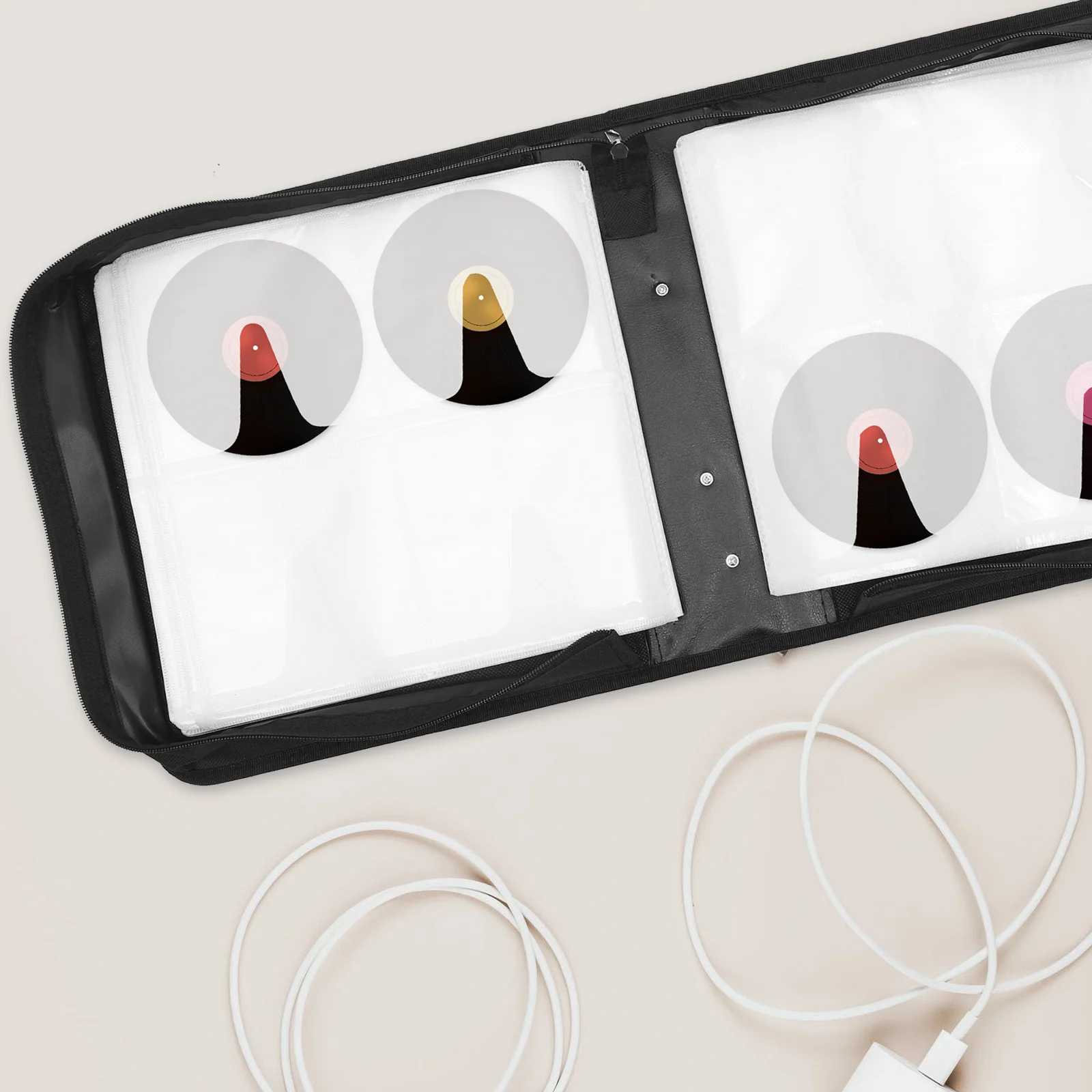 

Storage Bag Large Capacity Pu Pouch For Dvd Cd Organizer Hold 200 Discs Red Fashion Cd Case Dvd Bag