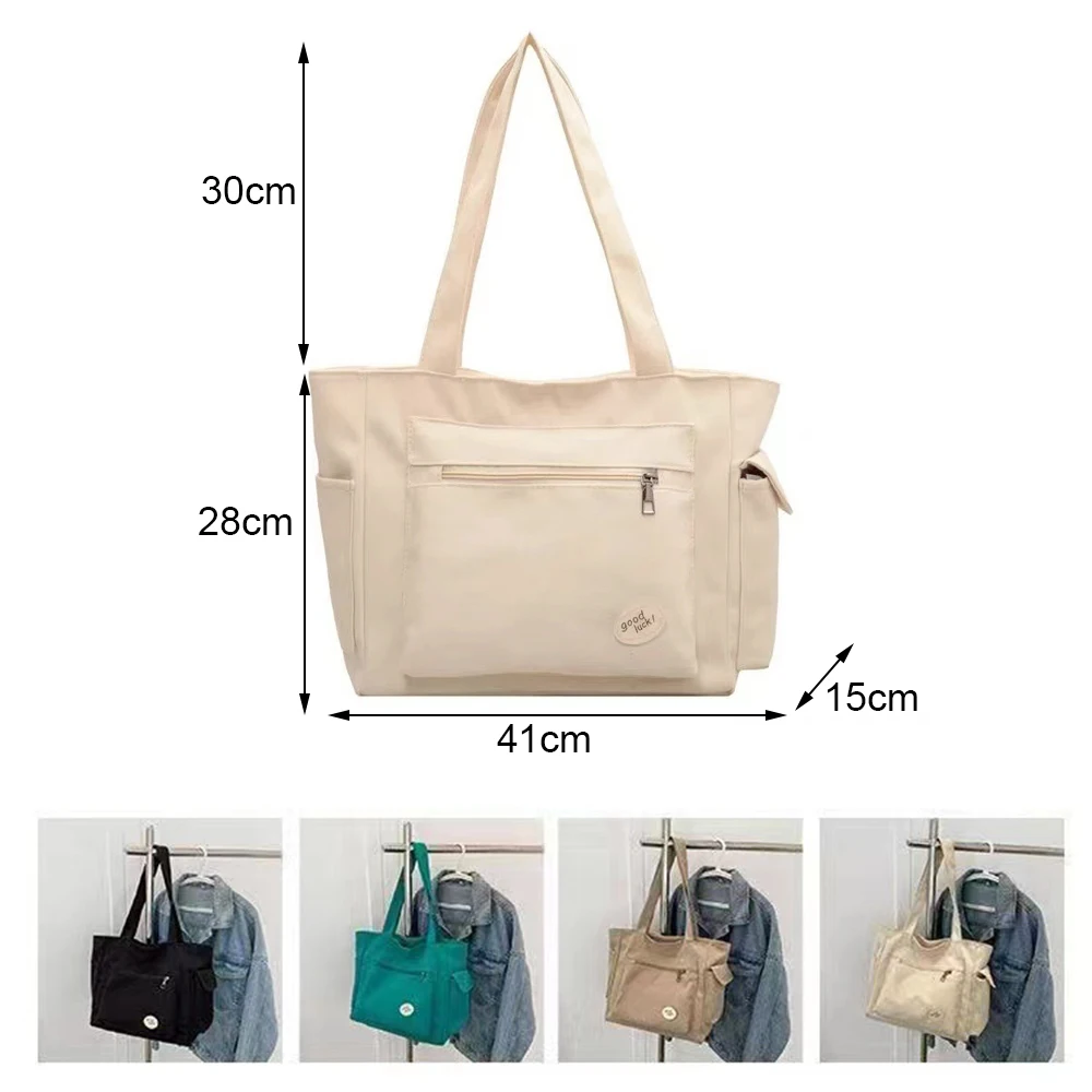 New Women\'S Fashion Shoulder Bag Class Large Capacity Student Tote Bag Canvas Commuter Handbag Women Large Capacity Shopping Bag