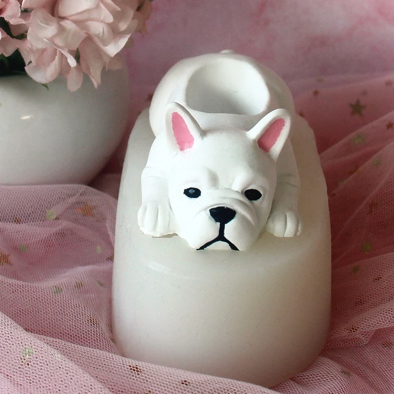 Dog Flower Pots Silicones Moulds Animal Holder Resins Molds Succulents Planter Clay Molds Home Decorations