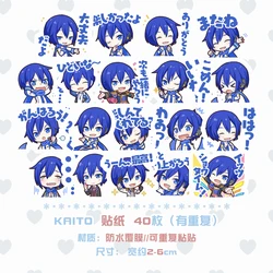 40 pz/set 2023 nuovo Anime Hatsune Miku KAITO emoticon kawaii figura adesivo impermeabile modello giocattoli fai da te conto a mano adesivi regali