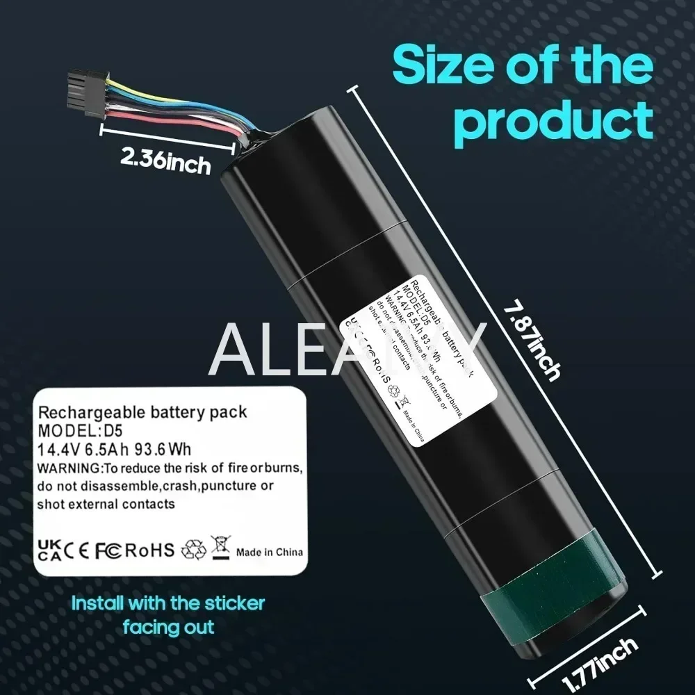 오리지널 리튬 이온 교체 배터리, Neato Botvac D3 D4 D5 D6 D7 945-0225/205-0011 청소 로봇용, 14.4V, 6800mAh, 12800mAh