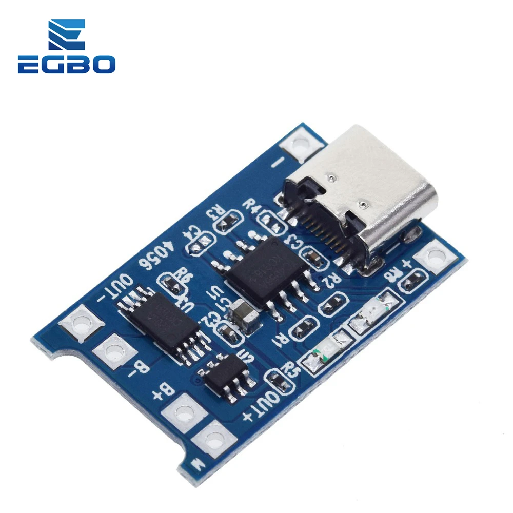 50PCS/100PCS EGBO Lithium Charging board 18650 module Type-C 5V 1A Charging Board Protection Dual Functions tp4056