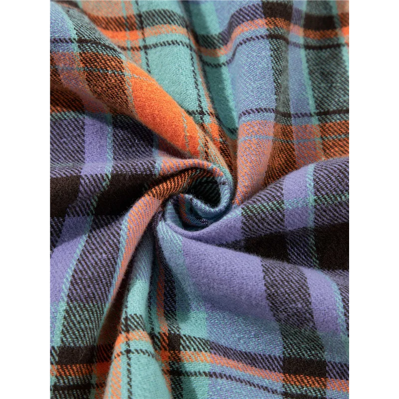 

ABRT-клетчатые фланелевые рубашки для женщин, свободная рубашка-бойфренд на пуговицах, повседневная фланелевая блузка с длинными рукавами, топы