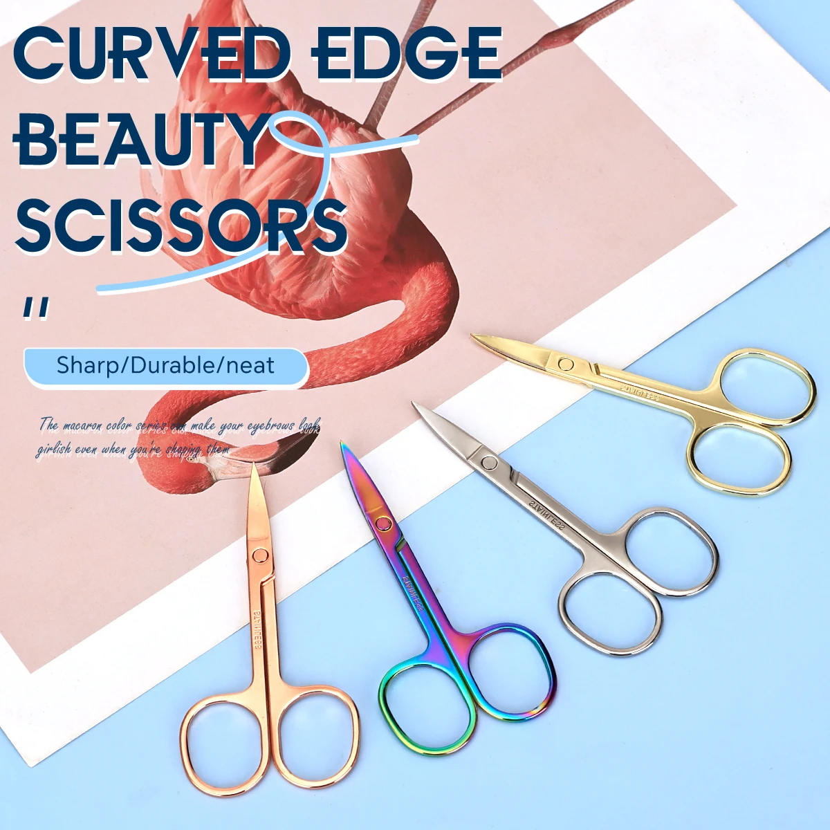 

Beauty Professional Eyelash Scissors, Stainless Steel Eyebrow & Nose Hair Trimmer, Precise Makeup Household Tool