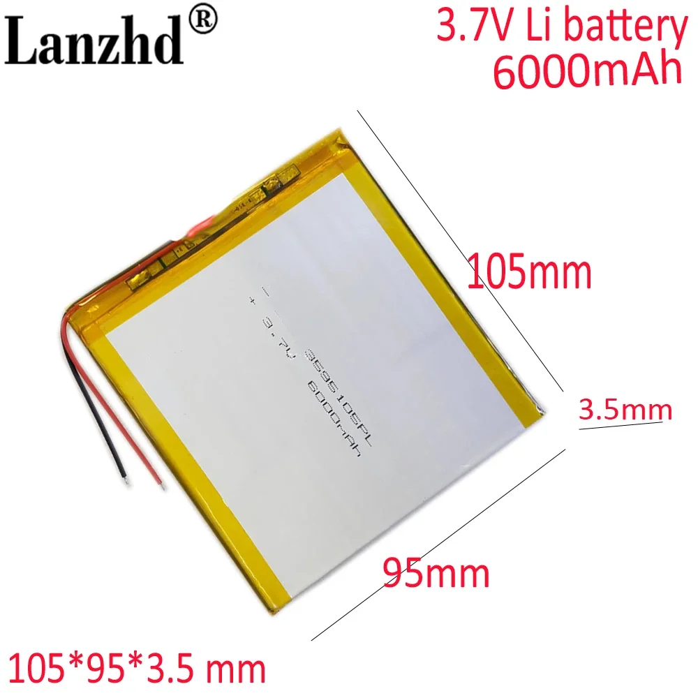 6000mah Rechargeable Lithium Tablet polymer battery 3595105 3.7v 4200mah For Tablet battery