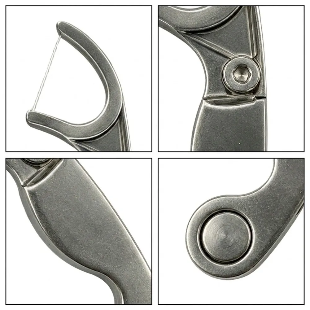 Reusable Interdental Floss Pick Made of Stainless Steel with Keychain Loop Portable Care Tool for Home Travel or Work