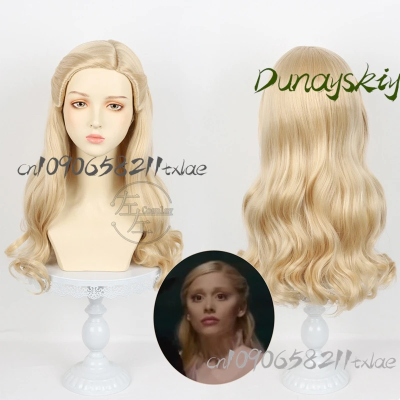 Movie Wicked Film Glinda Cosplay Wig Blond Long Hair Elphaba Glinda Cosplay For Halloween Party Role Play Suit Prop Customized